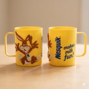 Nesquik Yellow Mugs with Bunny Design